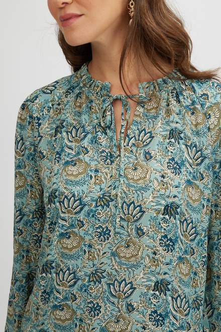 Floral Design Blouse Style A2349. Teal Flowers. 3