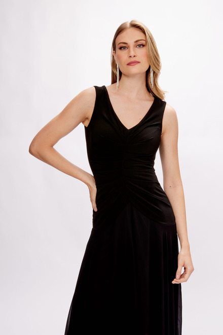 Ruched Bodice Dress Style 233721. Black. 3