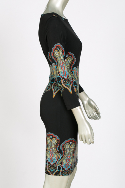Joseph Ribkoff dress style 144736. Black/multi. 2