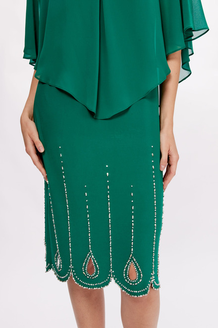 Chiffon Overlay Dress Style 233734. True Emerald. 4