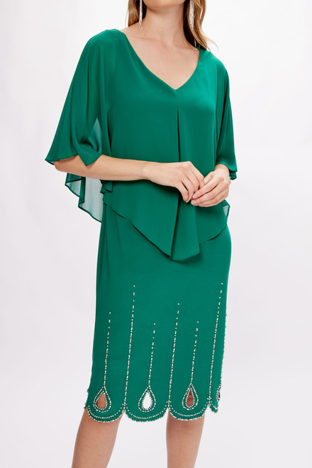 Chiffon Overlay Dress Style 233734. True Emerald. 5