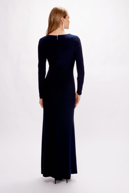Belted Dress with slit Style 233788. Midnight Blue. 2