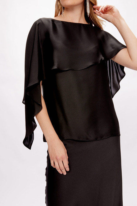 Silky Layered Top Style 234023. Black. 2