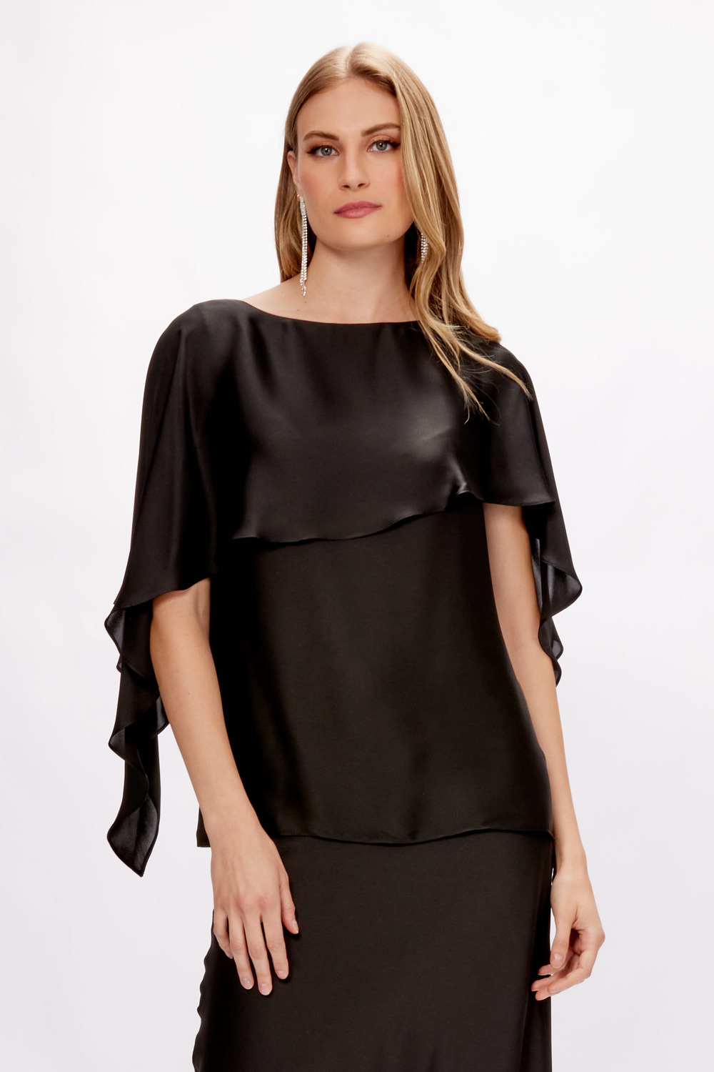 Silky Layered Top Style 234023. Black