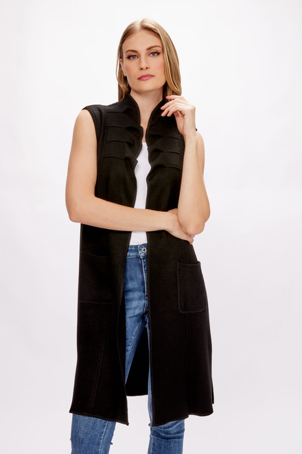 Longline Wool Vest Style 234069. Black