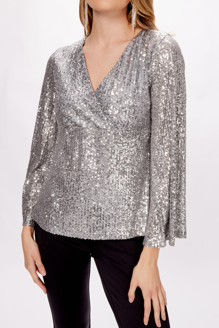 All-Over Sequin Top Style 234231. Silver Grey/silver. 3