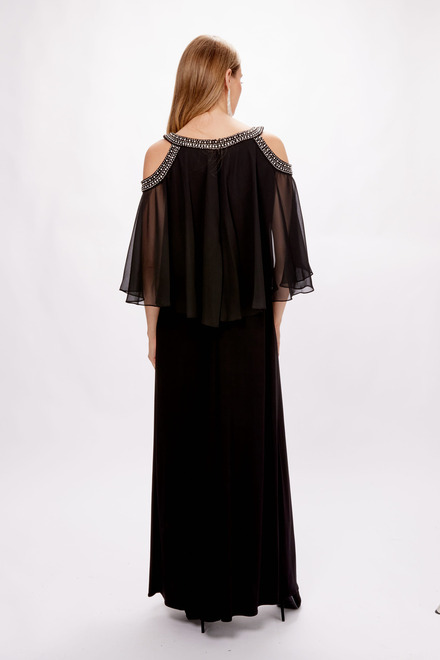 Cold Shoulder Chiffon Popover Gown Style 1351319. Black. 2