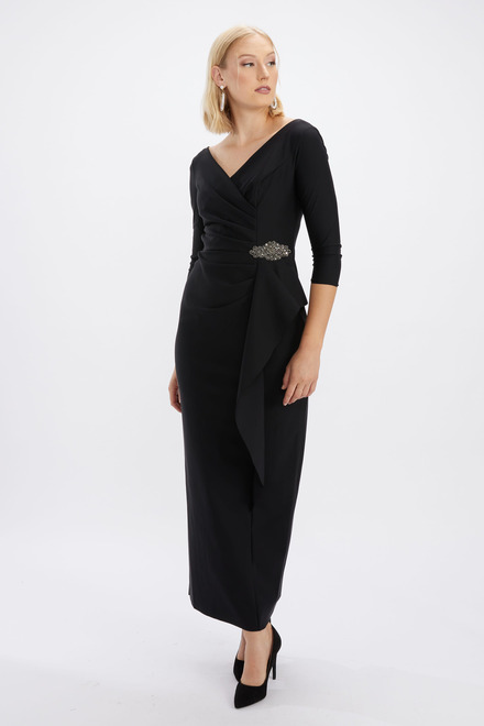 Surplice Ruffle Skirt Gown Style 8134289. Black