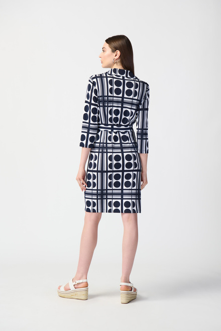 Geometric Print Shirt Dress Style 241001. Vanilla/midnight Blue. 2