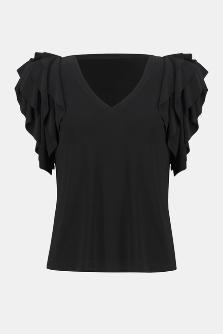 Tiered Sleeve Top Style 241005. Black. 6