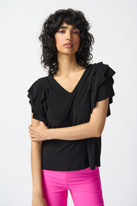 Tiered Sleeve Top Style 241005. Black