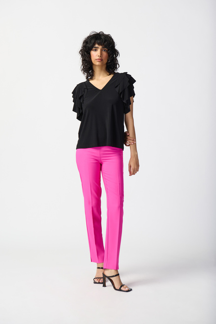Tiered Sleeve Top Style 241005. Black. 5