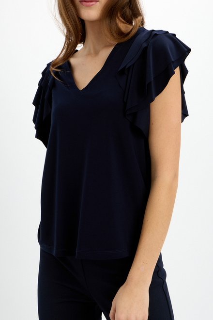 Tiered Sleeve Top Style 241005. Midnight Blue. 2