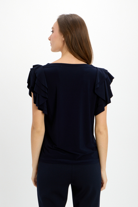 Tiered Sleeve Top Style 241005. Midnight Blue. 3