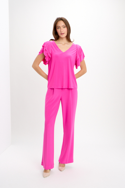 Tiered Sleeve Top Style 241005. Ultra Pink. 4