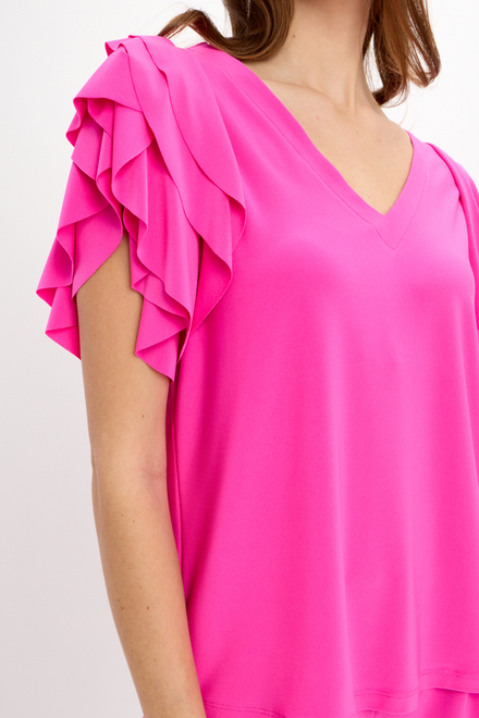 T-shirt &agrave; manches volant&eacute;es mod&egrave;le 241005. Ultra Pink. 2