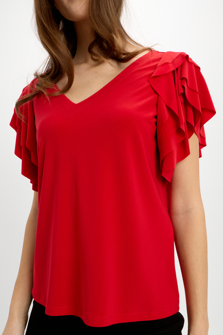 Tiered Sleeve Top Style 241005. Radiant Red. 2