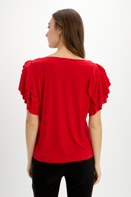 Tiered Sleeve Top Style 241005. Radiant Red. 3