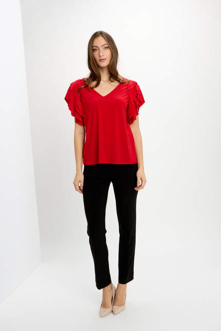 Tiered Sleeve Top Style 241005. Radiant Red. 4