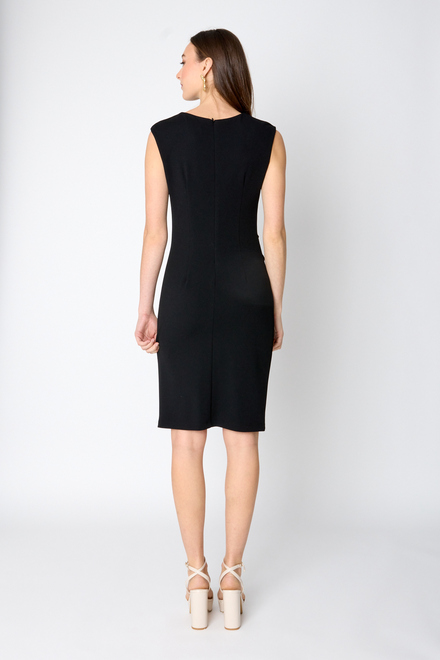 Draped Sheath Dress Style 241008. Black. 2