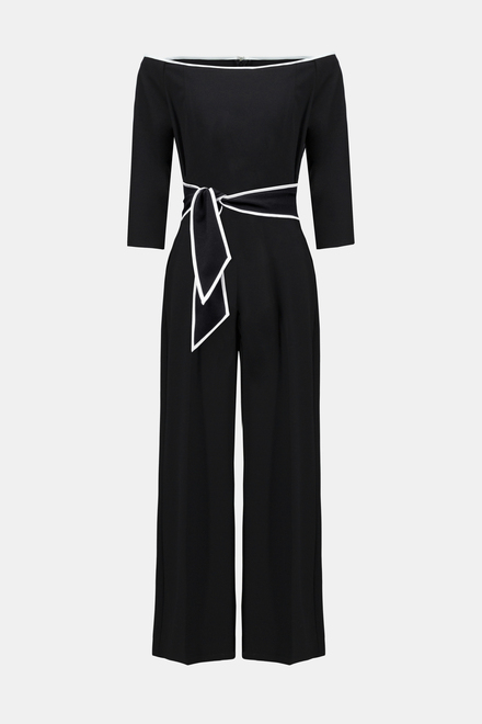 Off-Shoulder Jumpsuit Style 241009. Black/off-white. 10