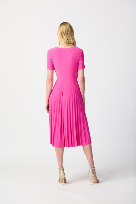 Wrap Front Pleated Dress Style 241013. Ultra Pink. 9
