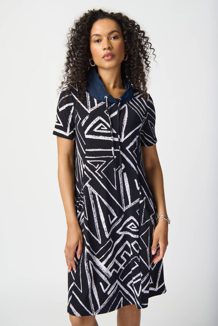 Abstract Print Shirt Dress Style 241028