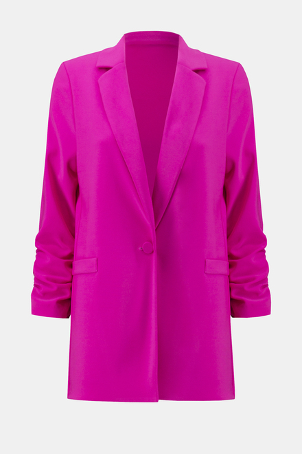 Gathered Sleeve Blazer Style 241031. Ultra Pink. 10
