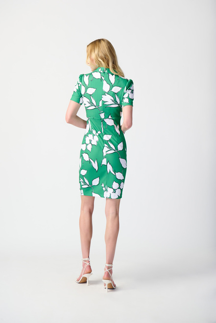 Leaf Print Wrap Front Dress Style 241033. Green/multi. 2