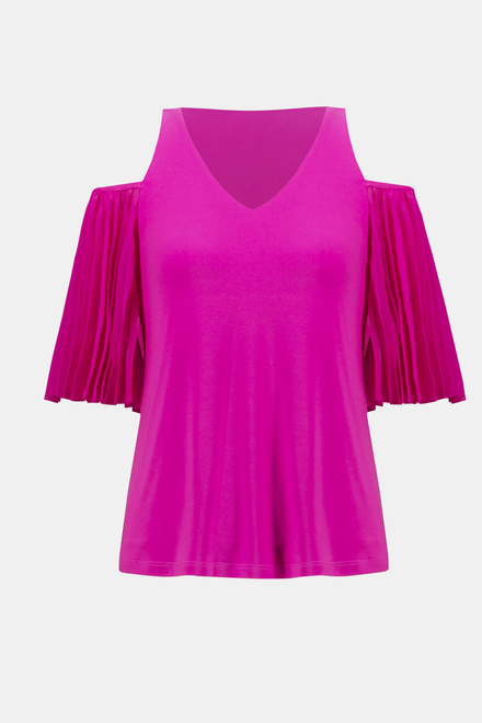 Pleated Sleeve Top Style 241037. Ultra Pink. 8