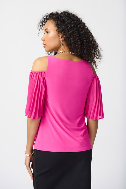 Pleated Sleeve Top Style 241037. Ultra Pink. 2