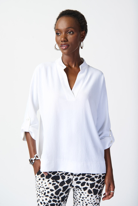 Wide Collar Popover Blouse Style 241039