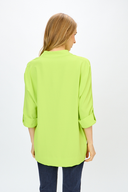 Wide Collar Popover Blouse Style 241039. Key Lime. 2