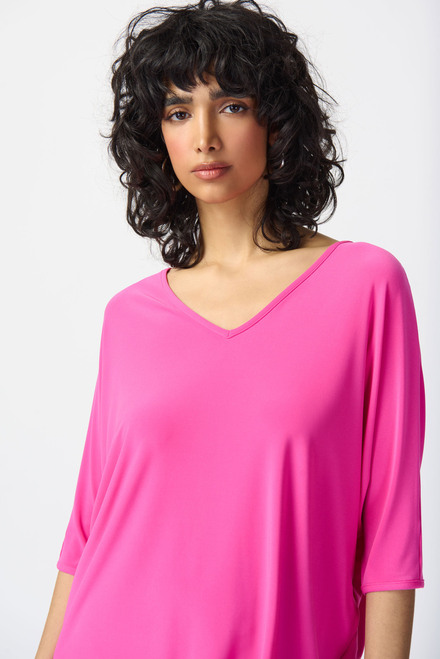 Oversized Bat Wing Sleeve Top Style 241044. Ultra Pink. 3