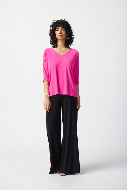 Oversized Bat Wing Sleeve Top Style 241044. Ultra Pink. 4