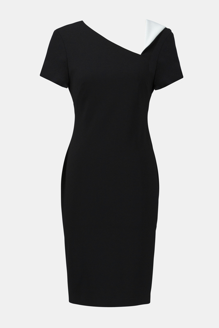 Two-Tone Asymmetrical Dress Style 241047. Black/vanilla. 6
