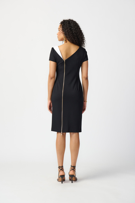 Two-Tone Asymmetrical Dress Style 241047. Black/vanilla. 2
