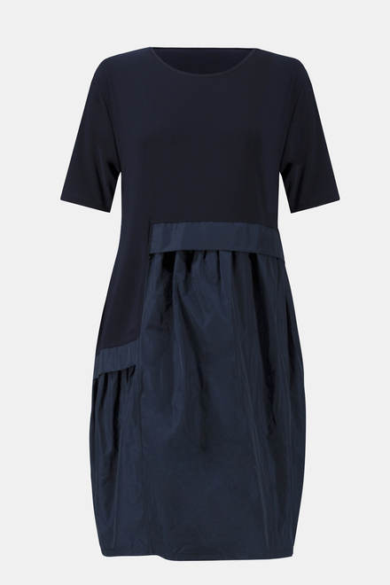 Two-Tone Voluminous Dress Style 241049. Midnight Blue. 5