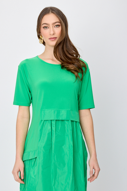 Two-Tone Voluminous Dress Style 241049. Island Green. 3