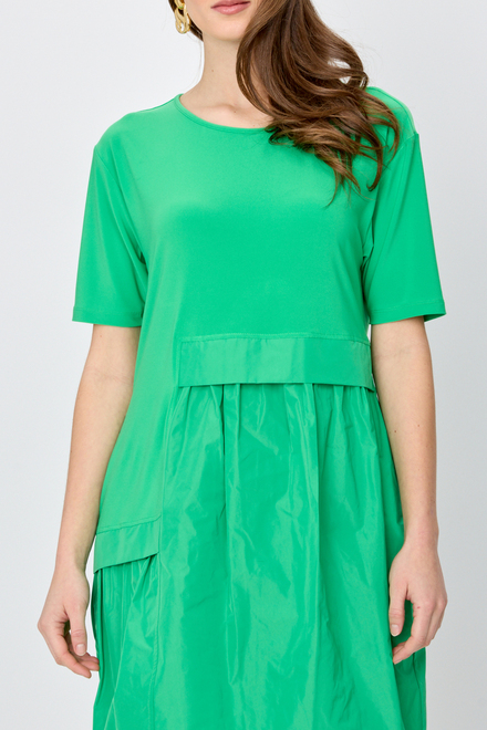 Two-Tone Voluminous Dress Style 241049. Island Green. 4