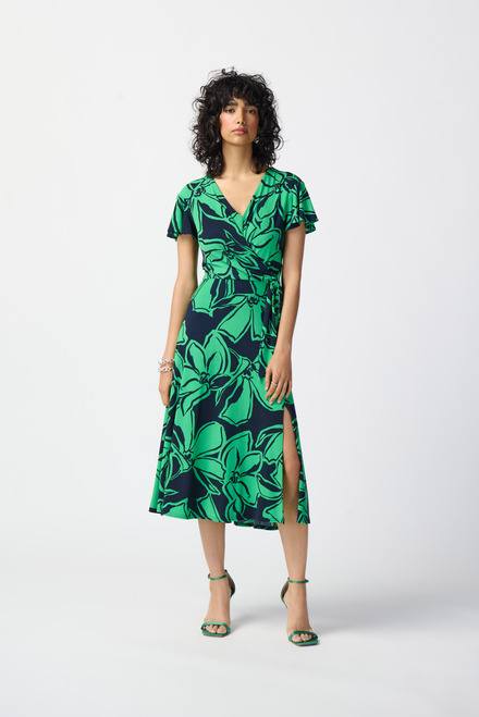 Floral Print Midi Dress Style 241052. Midnight Blue/green. 3