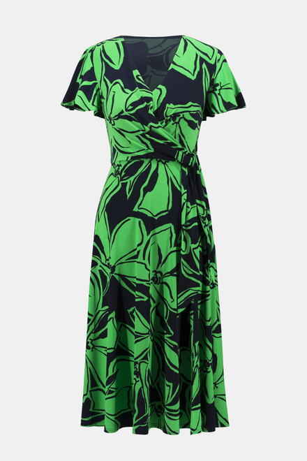 Floral Print Midi Dress Style 241052. Midnight Blue/green. 11