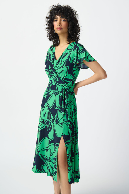 Floral Print Midi Dress Style 241052. Midnight Blue/green. 6