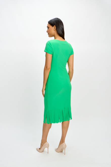Fringe Detail Slit Dress Style 241053. Island Green. 3