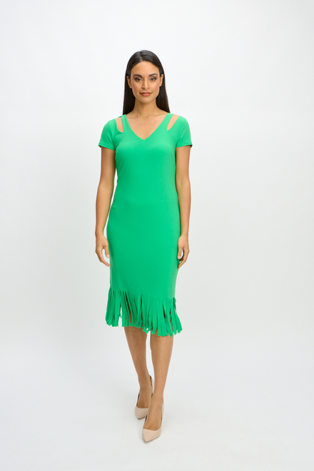 Fringe Detail Slit Dress Style 241053. Island Green. 5