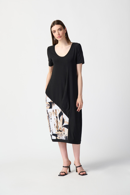 Large Pocket Dress Style 241055. Black/Multi