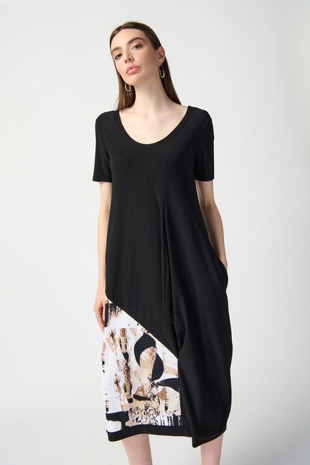 Large Pocket Dress Style 241055. Black/multi. 3
