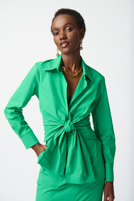 Tie-Front Blouse Style 241065. Island green