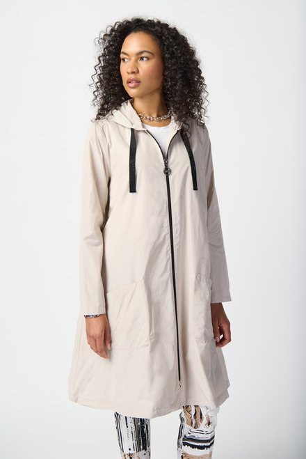 Zip Front Flared Coat Style 241068