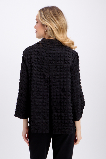Textured &amp; Checkered Jacket Style 241069. Black. 3